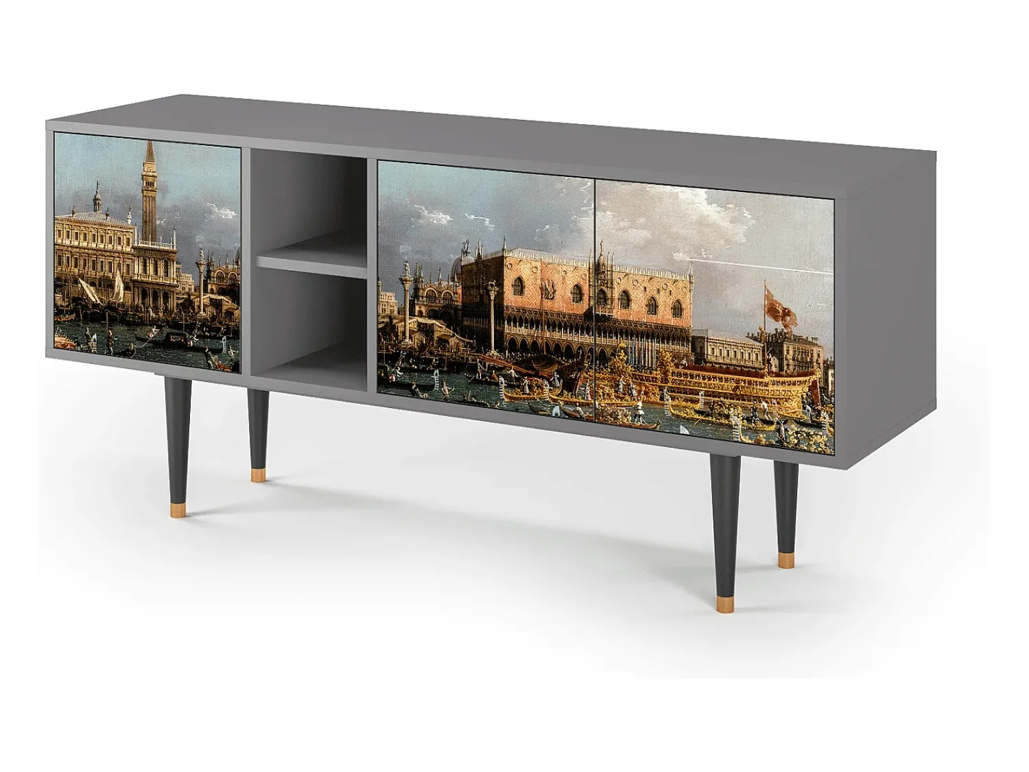 Mueble de TV - 150х69х41 cm - T5 - The Bucintoro, Cinza^ Móvel De Tv