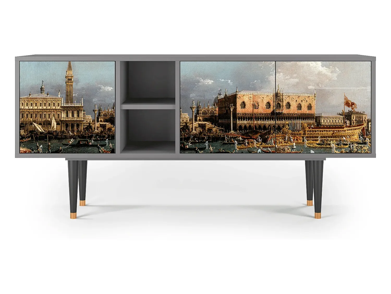 Mueble de TV - 150х69х41 cm - T5 - The Bucintoro, Cinza^ Móvel De Tv