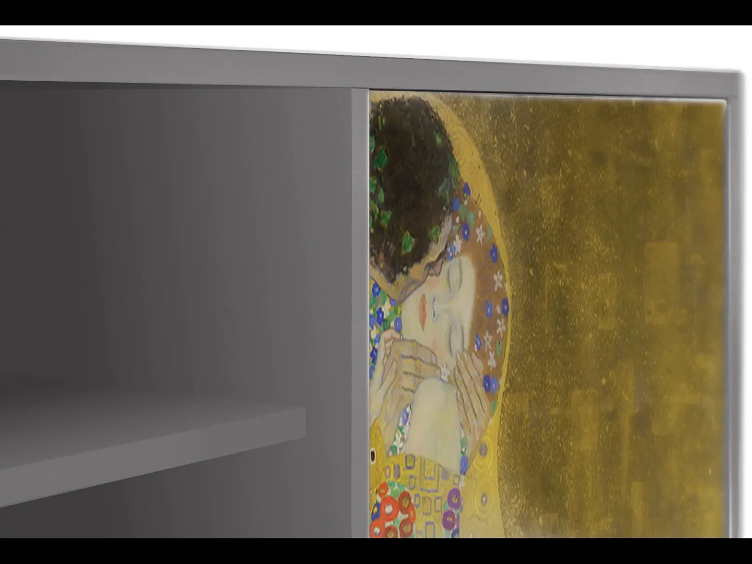 Móvel De Tv* Mueble de TV - 170х69х48 cm - T2 - The Kiss by Klimt , Cinza Cinzento