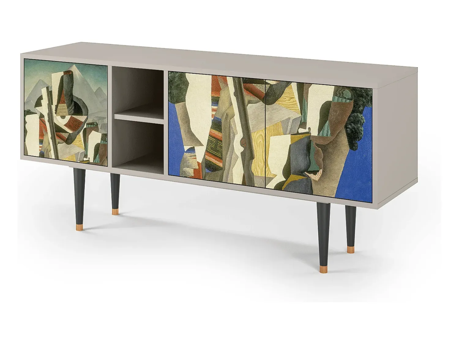 Móvel De Tv* Mueble de TV - 150х69х41 cm - T5 - The Cubist Paintings , Areia Bege