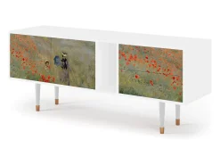 Móvel De Tv| Mueble de TV - 170х69х48 cm - T1 - The Poppy Field , Branco Bege