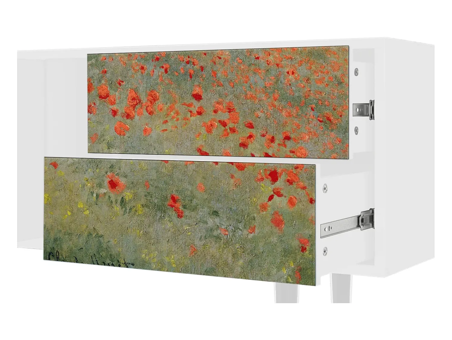 Móvel De Tv| Mueble de TV - 170х69х48 cm - T1 - The Poppy Field , Branco Bege