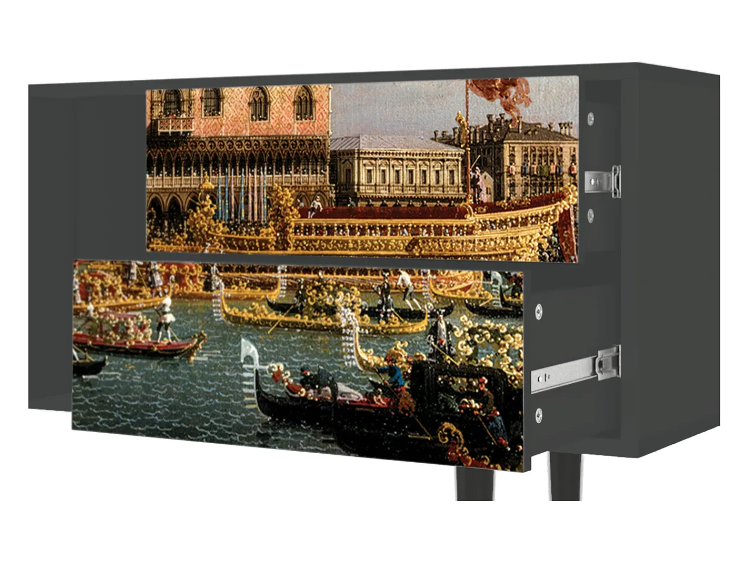 Outlet Mueble de TV - 170х69х48 cm - T1 - The Bucintoro, Antracite Cinza antracite