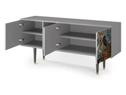 Móvel De Tv| Mueble de TV - 150х69х41 cm - T5 - The Fall, Cinza Cinzento