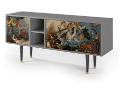 Móvel De Tv| Mueble de TV - 150х69х41 cm - T5 - The Fall, Cinza Cinzento
