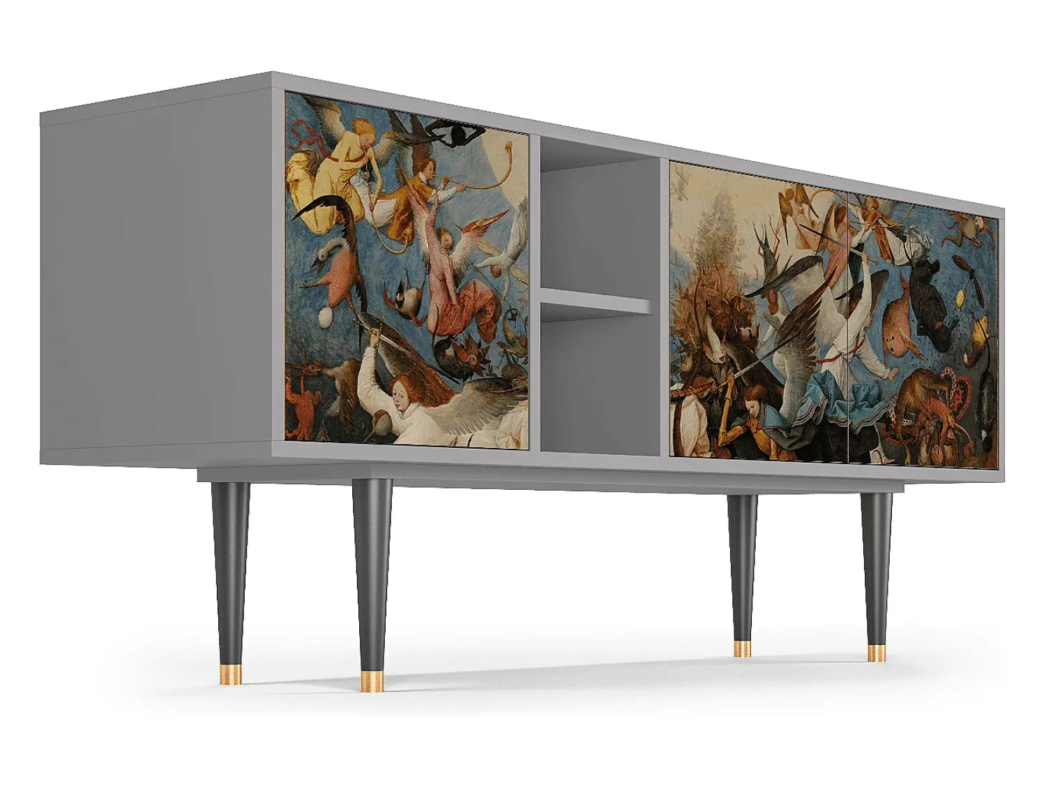 Móvel De Tv| Mueble de TV - 150х69х41 cm - T5 - The Fall, Cinza Cinzento