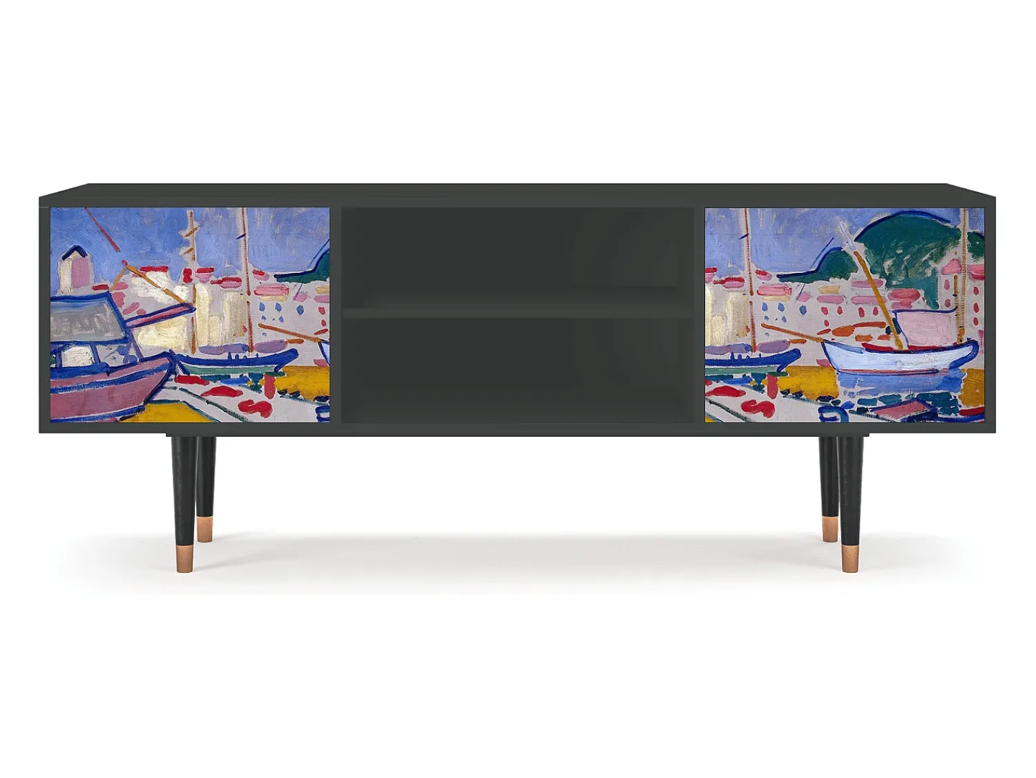 Mueble de TV - 170х69х48 cm - T2 - The Port of Collioure , Antracite^ Móvel De Tv
