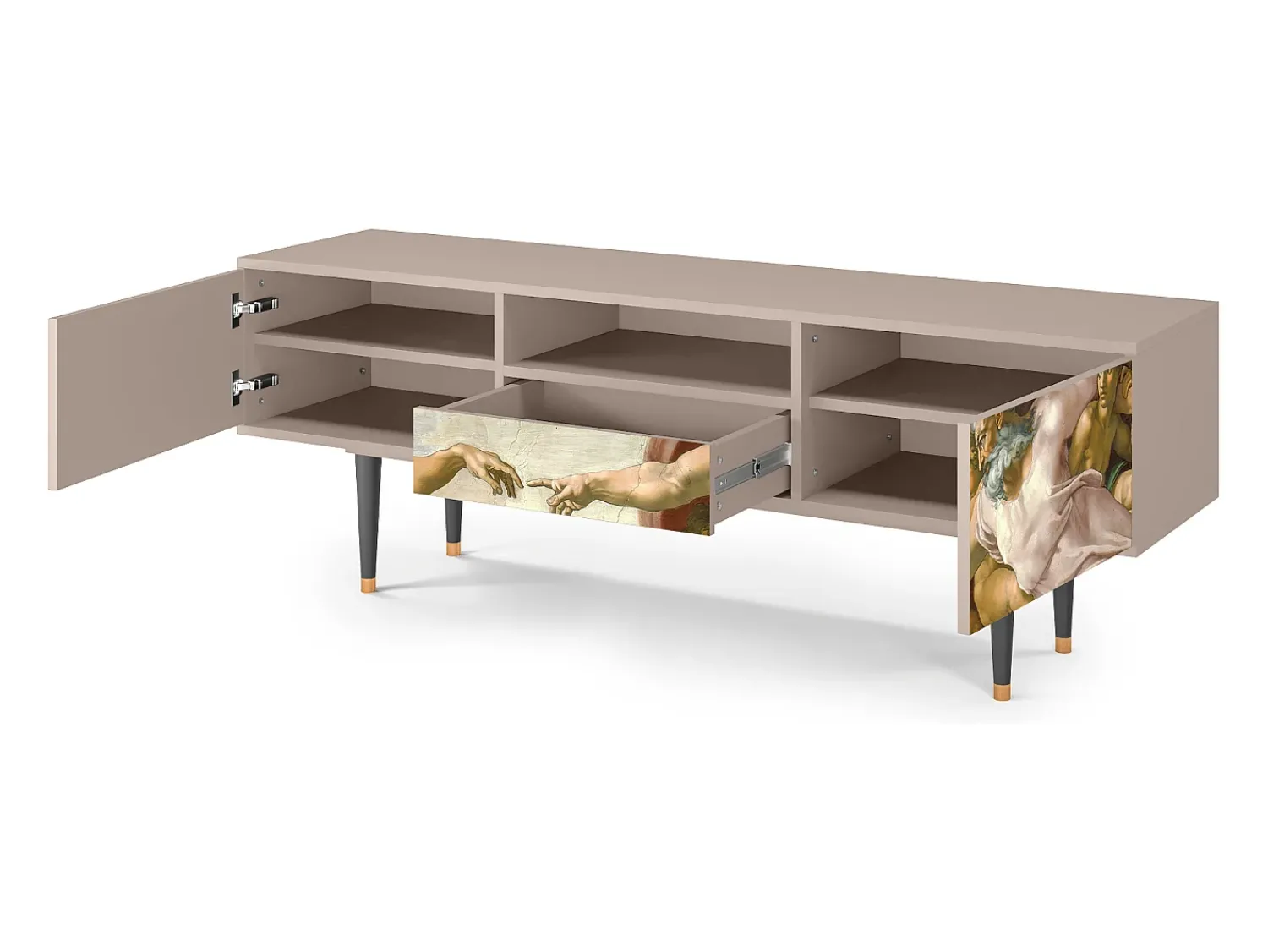 Móvel De Tv| Mueble de TV - 170х59х41 cm - T6 - The Creation of Adam, Latte Bege