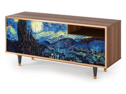 Móvel De Tv| Mueble de TV - 125х56х41 cm - T7 - The Starry Night , Nogueira Castanho