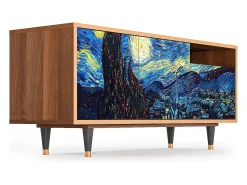 Móvel De Tv| Mueble de TV - 125х56х41 cm - T7 - The Starry Night , Nogueira Castanho
