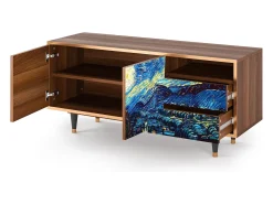 Móvel De Tv| Mueble de TV - 125х56х41 cm - T7 - The Starry Night , Nogueira Castanho