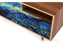 Móvel De Tv| Mueble de TV - 125х56х41 cm - T7 - The Starry Night , Nogueira Castanho