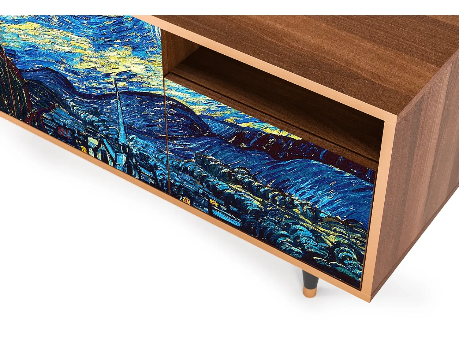 Móvel De Tv| Mueble de TV - 125х56х41 cm - T7 - The Starry Night , Nogueira Castanho