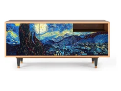 Móvel De Tv| Mueble de TV - 125х56х41 cm - T7 - The Starry Night , Nogueira Castanho