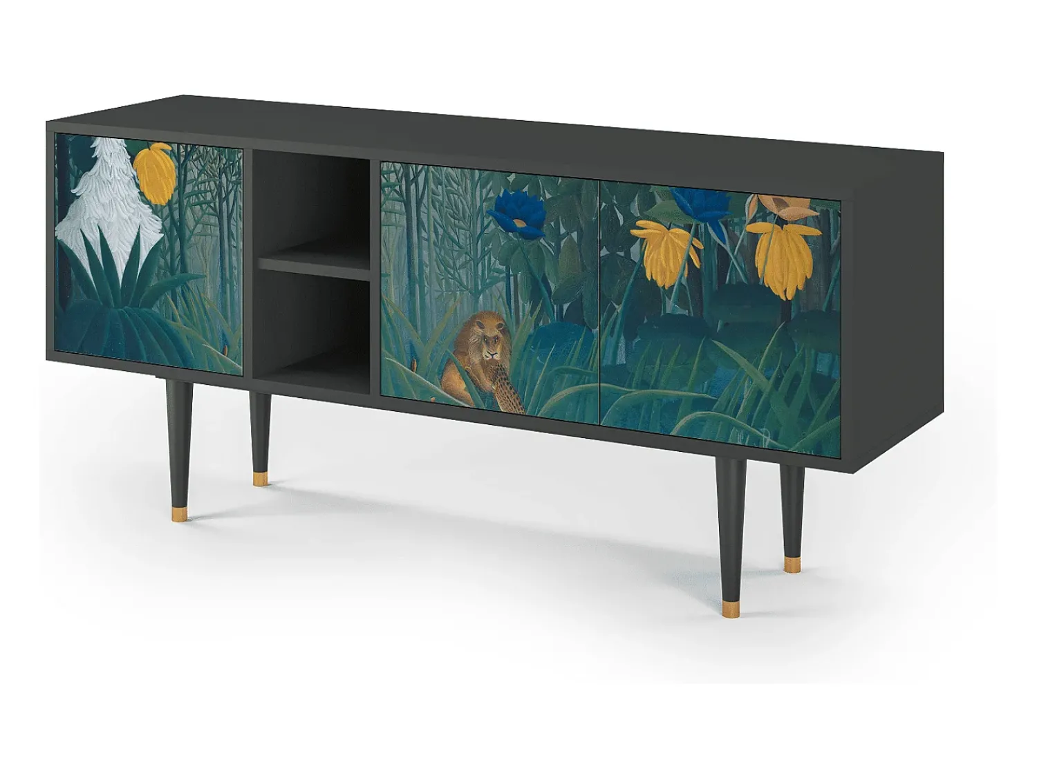 Móvel De Tv| Mueble de TV - 150х69х41 cm - T5 - The Repast of the Lion, Antracite Cinza antracite