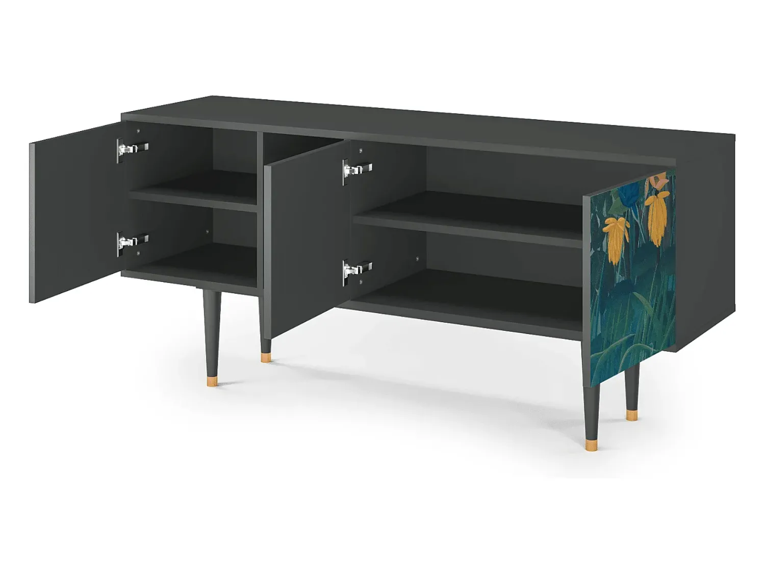Móvel De Tv| Mueble de TV - 150х69х41 cm - T5 - The Repast of the Lion, Antracite Cinza antracite