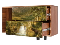 Móvel De Tv| Mueble de TV - 170х69х48 cm - T1 - The Heart of the Andes , Nogueira Castanho