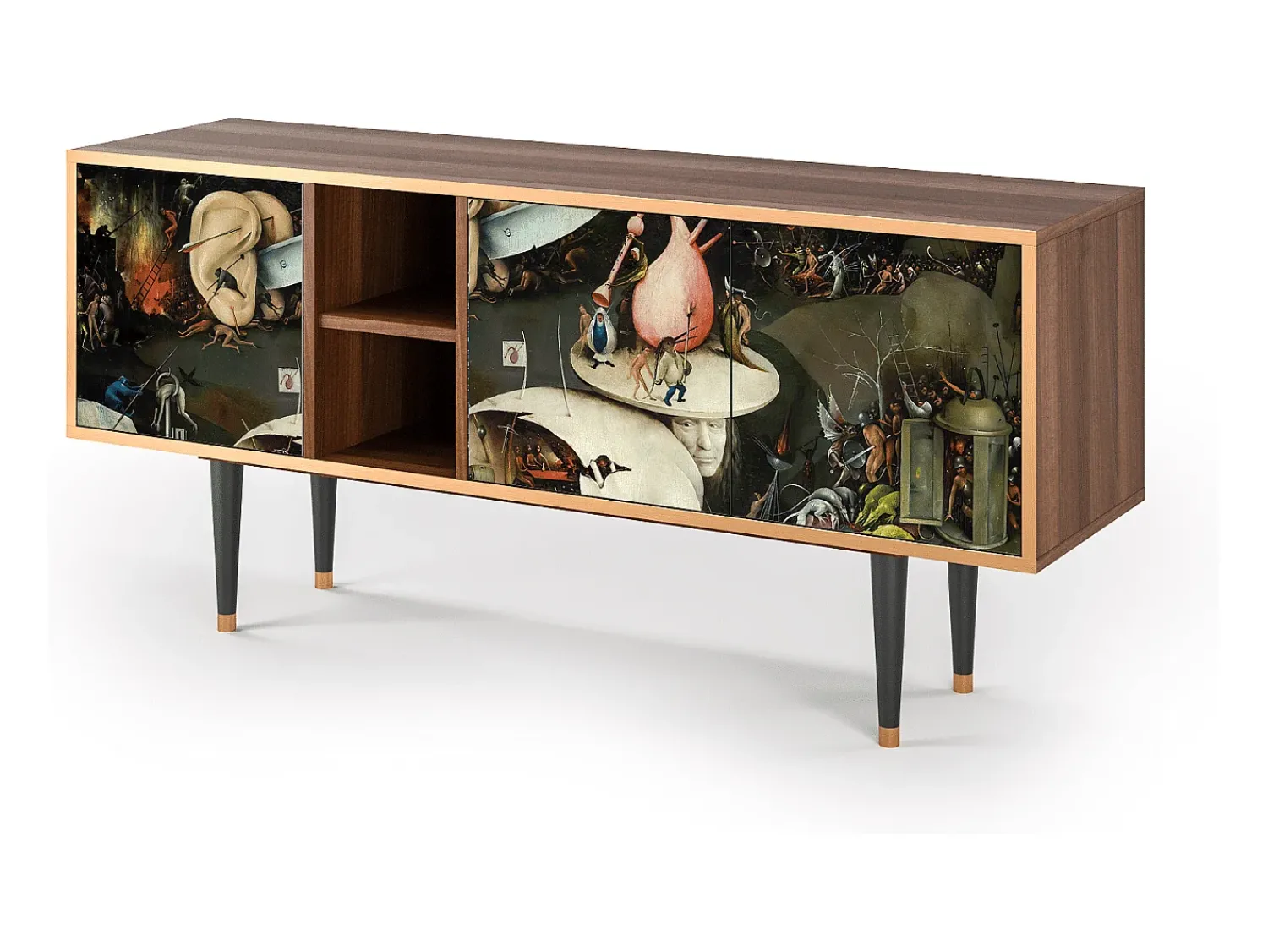 Móvel De Tv* Mueble de TV - 150х69х41 cm - T5 - The Garden 2, Nogueira Castanho