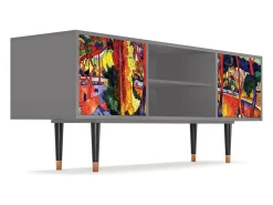 Móvel De Tv| Mueble de TV - 170х69х48 cm - T2 - The Turning Road, Cinza Cinzento