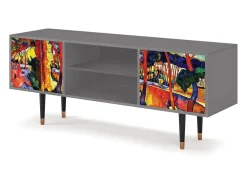Móvel De Tv| Mueble de TV - 170х69х48 cm - T2 - The Turning Road, Cinza Cinzento