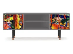 Móvel De Tv| Mueble de TV - 170х69х48 cm - T2 - The Turning Road, Cinza Cinzento