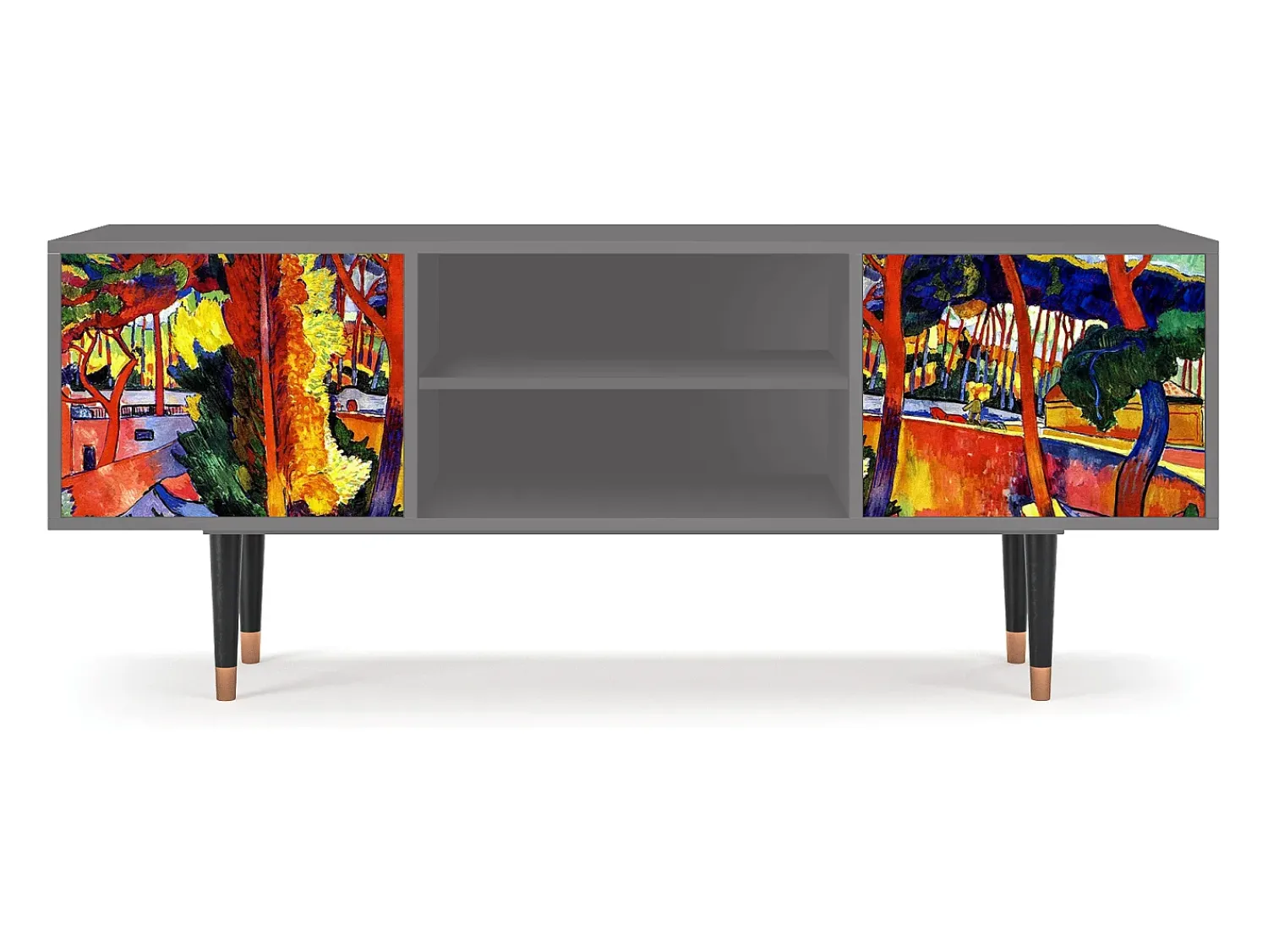 Móvel De Tv| Mueble de TV - 170х69х48 cm - T2 - The Turning Road, Cinza Cinzento
