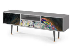 Móvel De Tv| Mueble de TV - 170х59х41 cm - T6 - The Maiden by Klimt, Cinza Cinzento