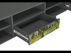 Discount Mueble de TV - 170х59х41 cm - T6 - The Branco Orchard, Antracite Cinza antracite