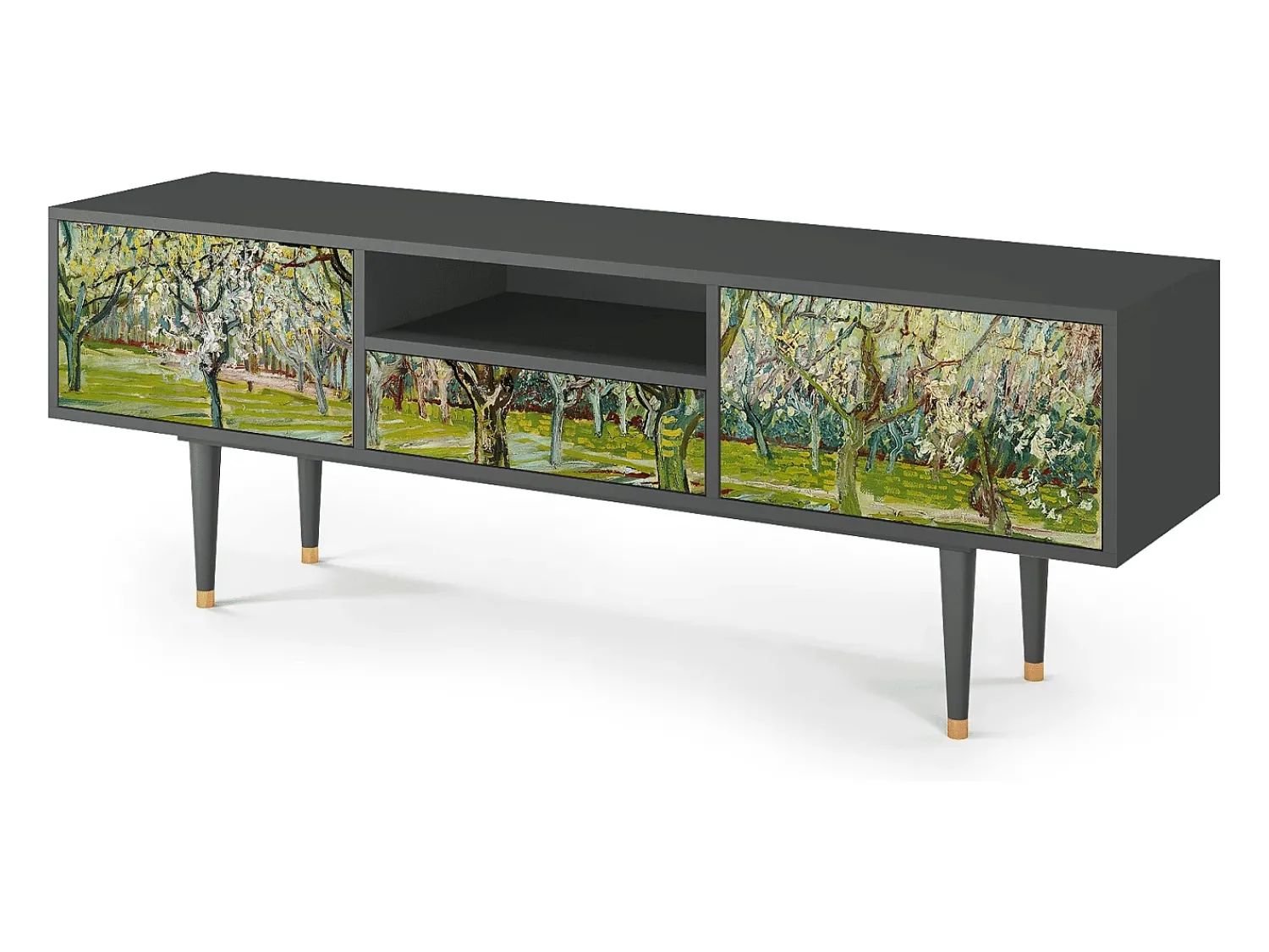 Discount Mueble de TV - 170х59х41 cm - T6 - The Branco Orchard, Antracite Cinza antracite