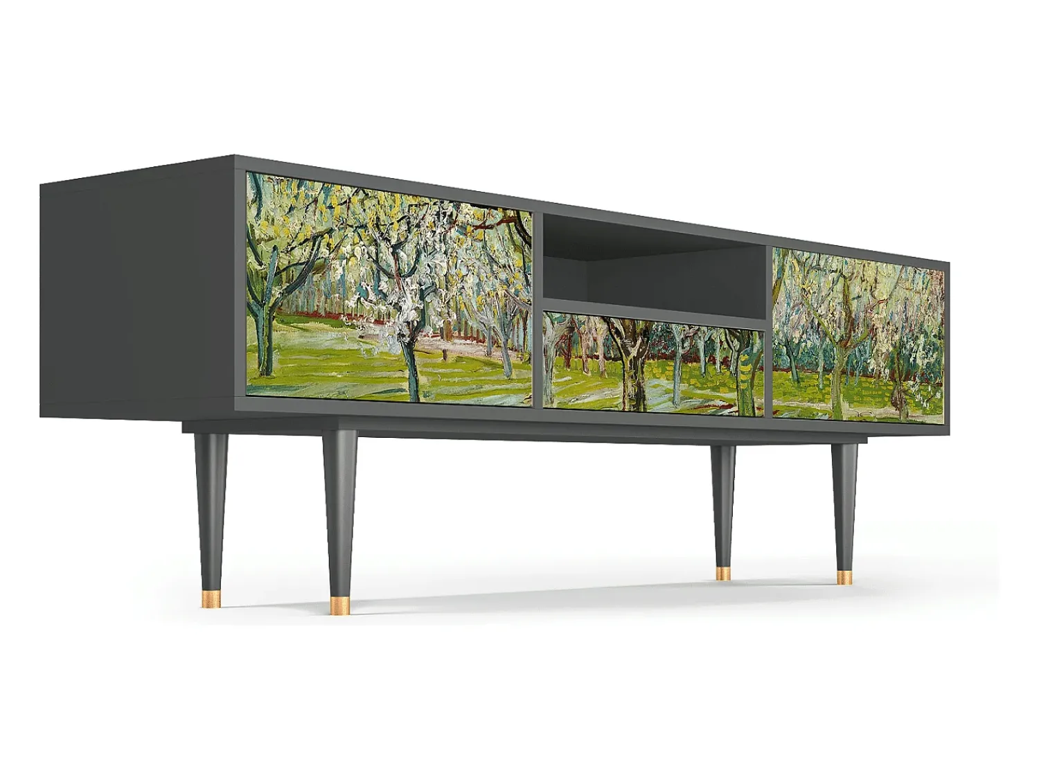 Discount Mueble de TV - 170х59х41 cm - T6 - The Branco Orchard, Antracite Cinza antracite