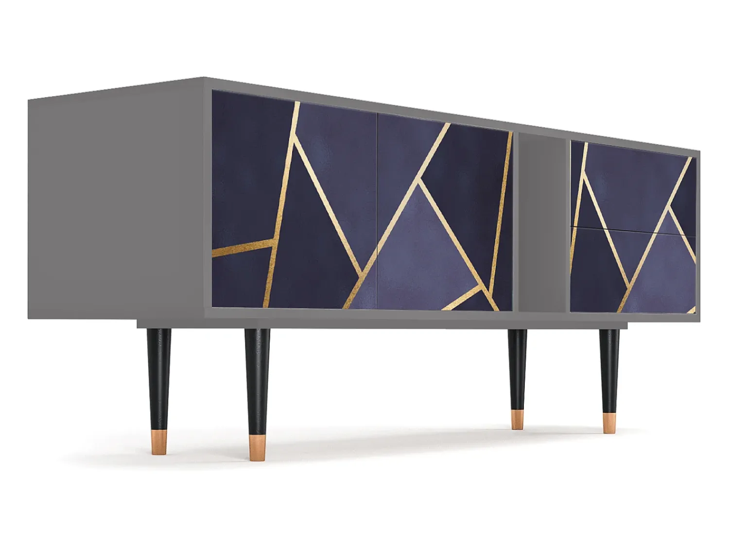 Mueble de TV - 170х69х48 cm - T1 - The Amethyst, Cinza^ Móvel De Tv
