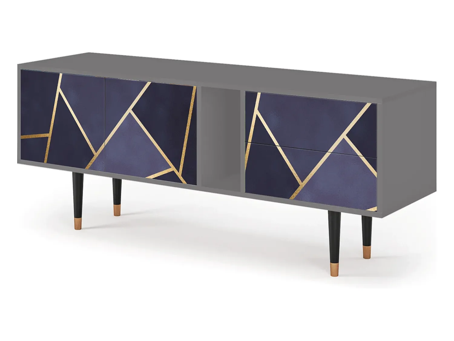 Mueble de TV - 170х69х48 cm - T1 - The Amethyst, Cinza^ Móvel De Tv