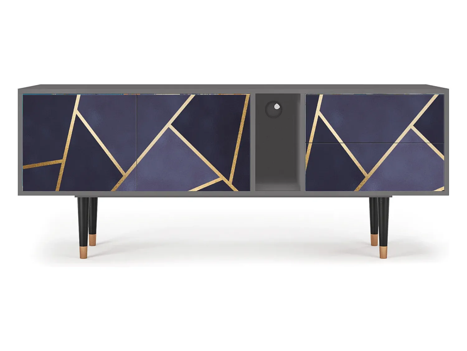 Mueble de TV - 170х69х48 cm - T1 - The Amethyst, Cinza^ Móvel De Tv