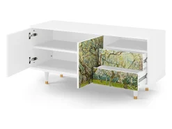 Móvel De Tv| Mueble de TV - 125х56х41 cm - T7 - The Branco Orchard, Branco Bege