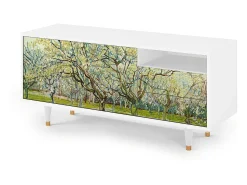 Móvel De Tv| Mueble de TV - 125х56х41 cm - T7 - The Branco Orchard, Branco Bege