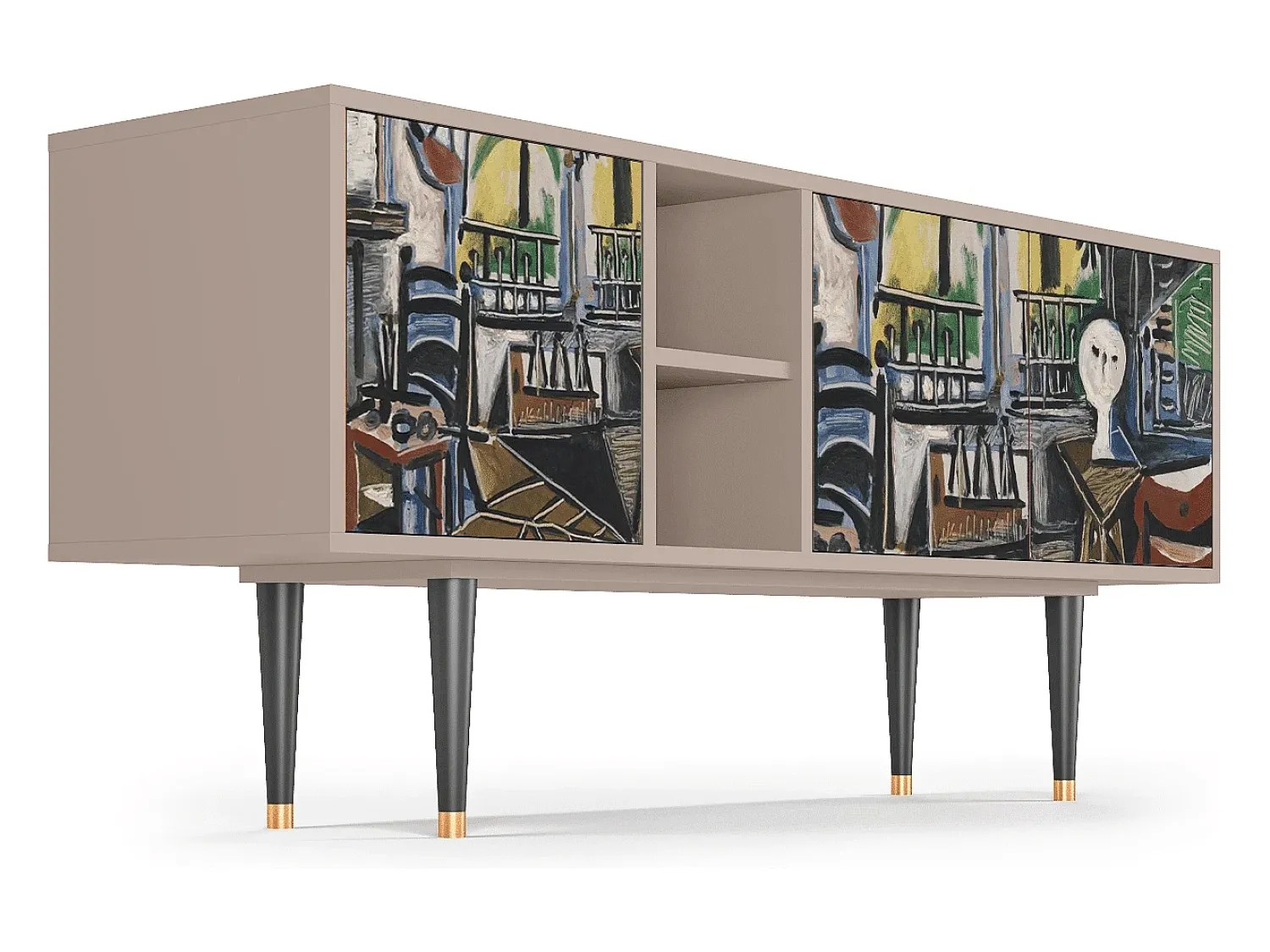Clearance Mueble de TV - 150х69х41 cm - T5 - The Studio , Latte Bege