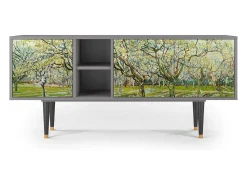Mueble de TV - 150х69х41 cm - T5 - The Branco Orchard, Cinza^ Móvel De Tv