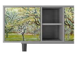 Mueble de TV - 150х69х41 cm - T5 - The Branco Orchard, Cinza^ Móvel De Tv