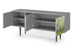Mueble de TV - 150х69х41 cm - T5 - The Branco Orchard, Cinza^ Móvel De Tv