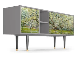 Mueble de TV - 150х69х41 cm - T5 - The Branco Orchard, Cinza^ Móvel De Tv