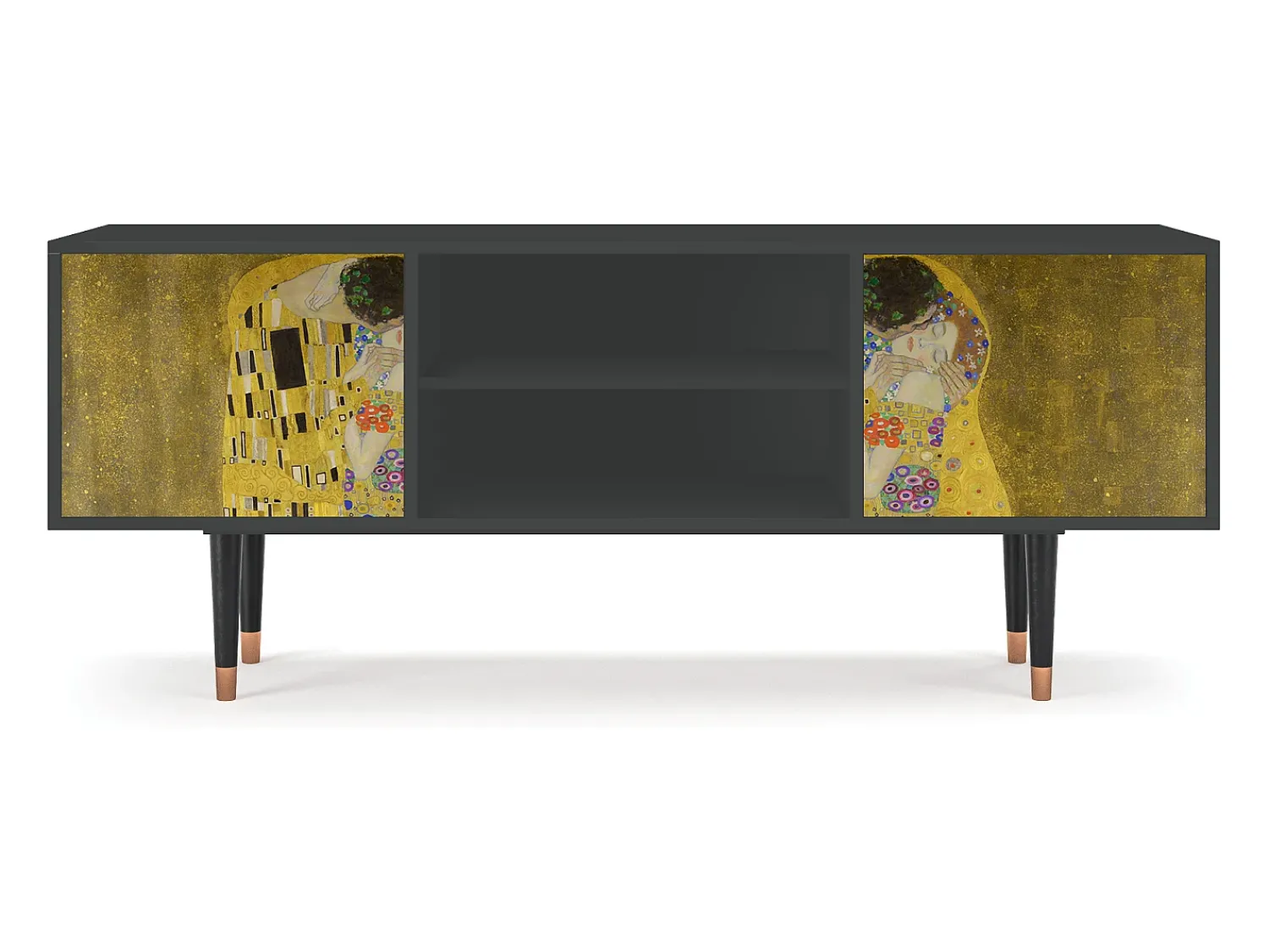 Hot Mueble de TV - 170х69х48 cm - T2 - The Kiss by Klimt , Antracite Cinza antracite
