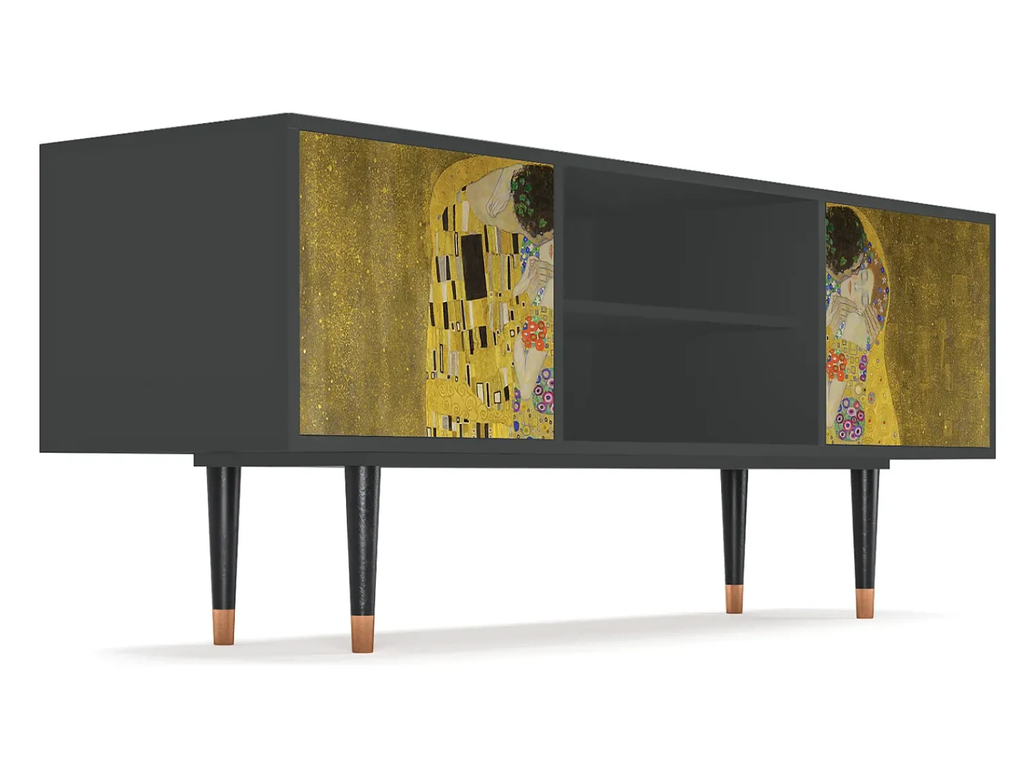 Hot Mueble de TV - 170х69х48 cm - T2 - The Kiss by Klimt , Antracite Cinza antracite
