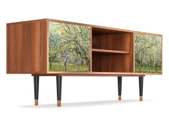 Móvel De Tv* Mueble de TV - 170х69х48 cm - T2 - The Branco Orchard, Nogueira Castanho