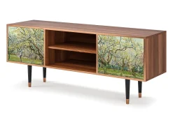 Móvel De Tv* Mueble de TV - 170х69х48 cm - T2 - The Branco Orchard, Nogueira Castanho
