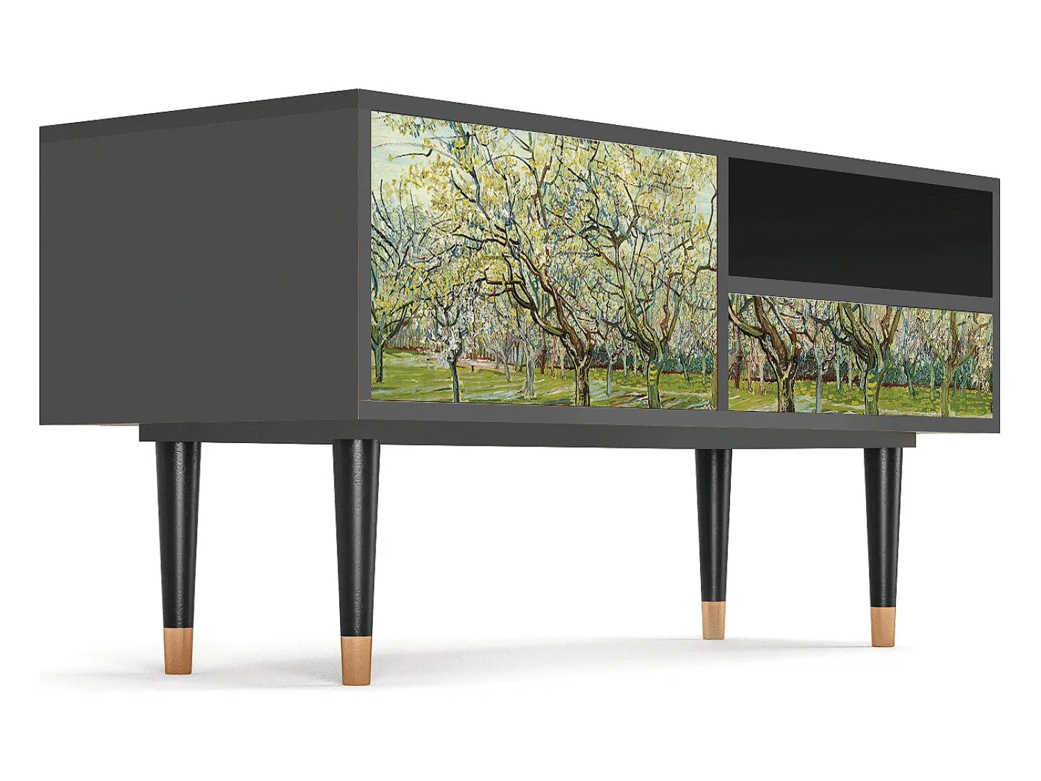 Clearance Mueble de TV - 115х59х48 cm - T3 - The Branco Orchard, Antracite Cinza antracite