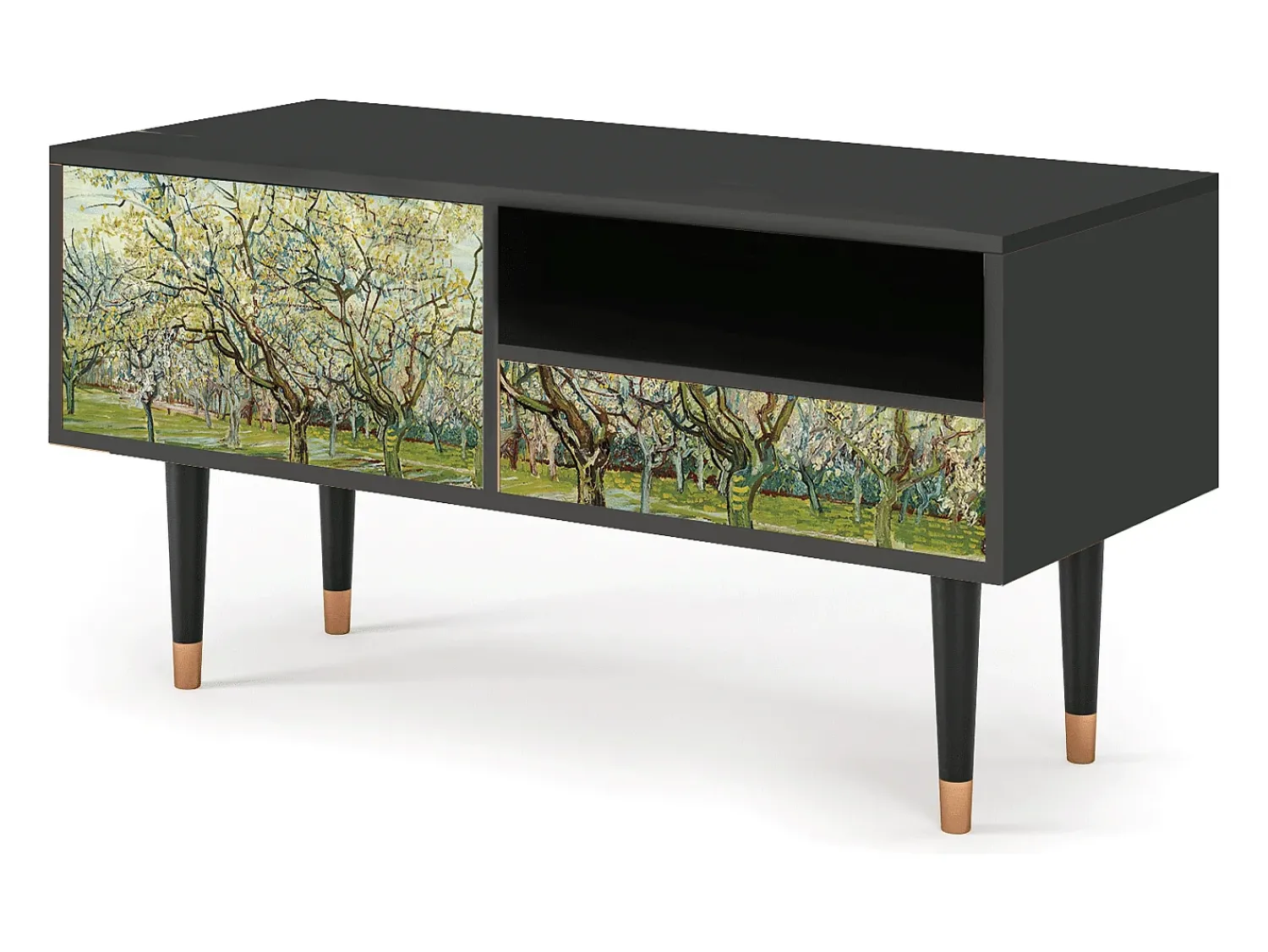 Clearance Mueble de TV - 115х59х48 cm - T3 - The Branco Orchard, Antracite Cinza antracite