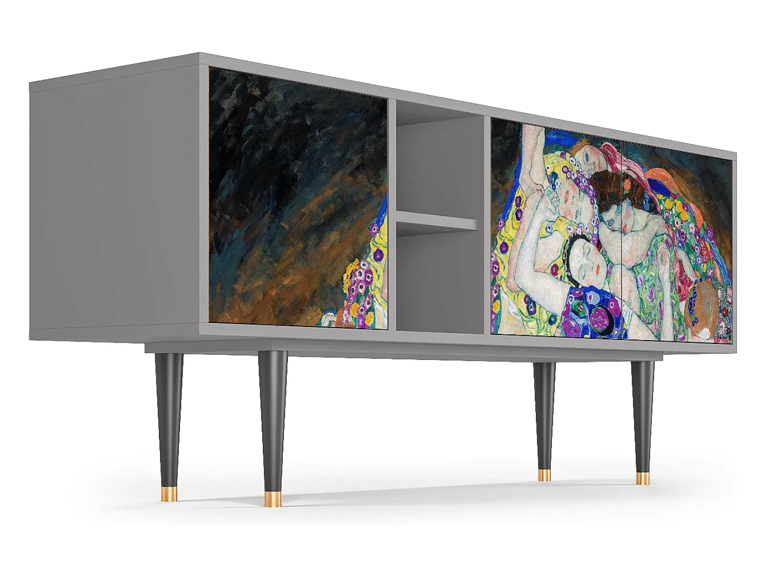 Clearance Mueble de TV - 150х69х41 cm - T5 - The Maiden by Klimt, Cinza Cinzento
