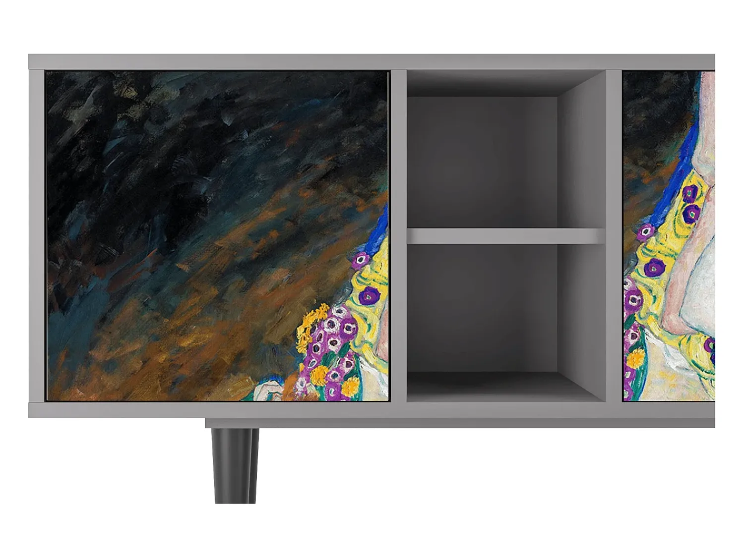 Clearance Mueble de TV - 150х69х41 cm - T5 - The Maiden by Klimt, Cinza Cinzento