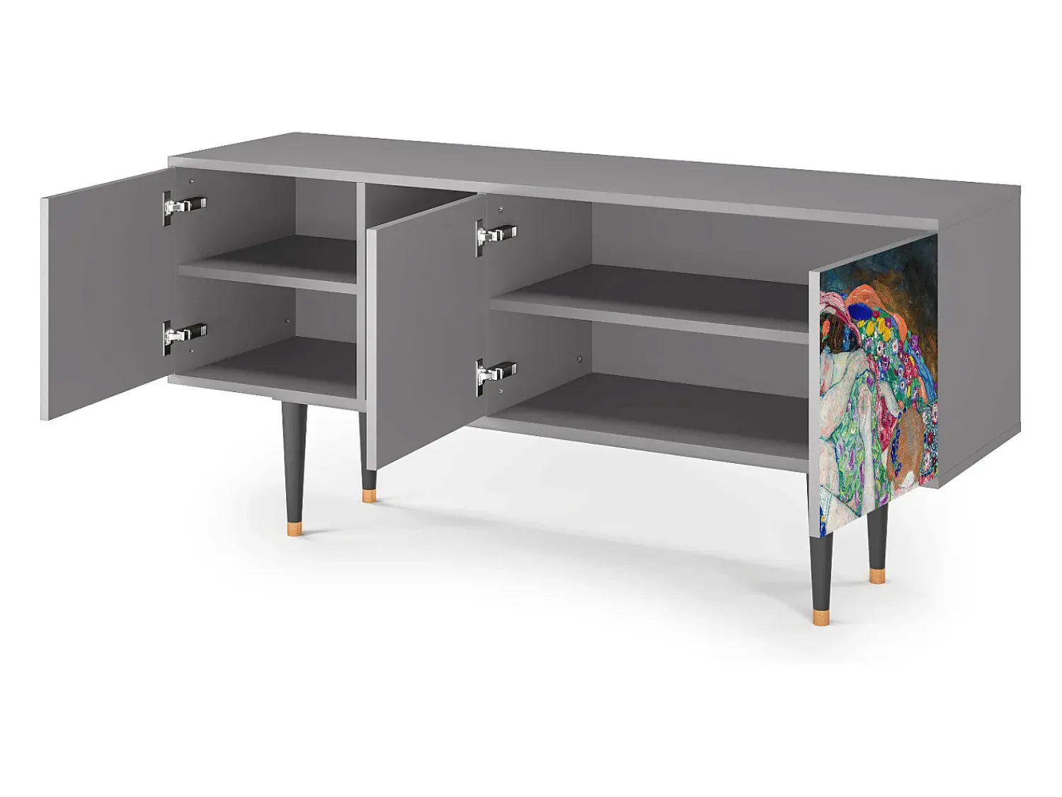 Clearance Mueble de TV - 150х69х41 cm - T5 - The Maiden by Klimt, Cinza Cinzento