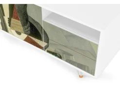 Móvel De Tv* Mueble de TV - 125х56х41 cm - T7 - The Cubist Paintings , Branco Bege